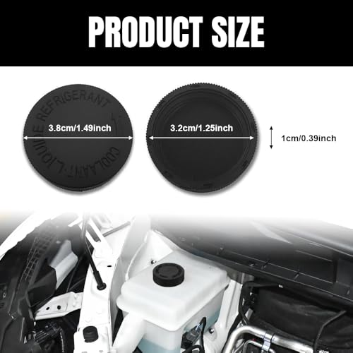 Lyxheth 2PCS Coolant Reservoir Cap, Radiator Reservoir Cap, Engine Radiator Water Tank Caps Coolant Caps OEM#21712-79900, Car Coolant Water Tank Reservoir Cap Replacement for Infiniti Nissan (Black) - Image 2