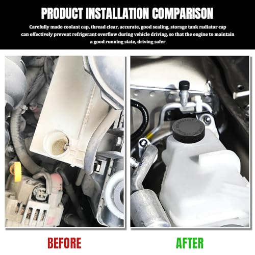 Lyxheth 2PCS Coolant Reservoir Cap, Radiator Reservoir Cap, Engine Radiator Water Tank Caps Coolant Caps OEM#21712-79900, Car Coolant Water Tank Reservoir Cap Replacement for Infiniti Nissan (Black) - Image 4