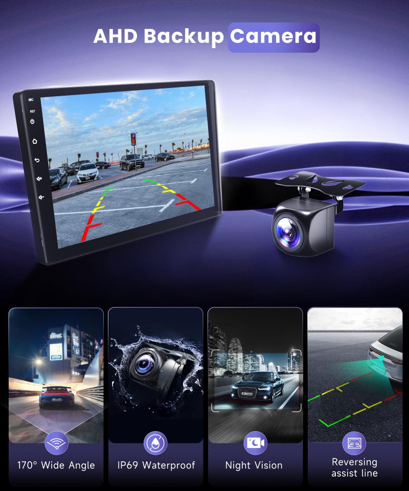 MAHVEC 4G+64G Car Radio Stereo for Ford Escape Kuga Mazda Tribute 2007-2012, 9" IPS Touch Screen/Android 15/Wireless CarPlay/Android Auto/DSP 32 EQ/GPS/WiFi/5.0Bluetooth/FM/RDS/SWC/AHD Backup Camera - Image 5