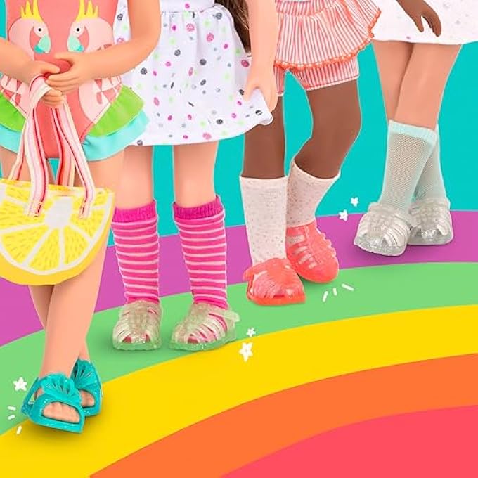 DOLL CLOTHES  SWIMSUIT OUTFIT  SUNGLASSES, TOTE BAG, SANDALS  BEACH ACCESSORIES  3 YEARS +  RAY OF LIGHT - Image 5