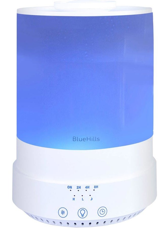 BlueHills 2500 مل XL موزع زيت عطري مرطب هواء مع مؤقت لتزيين المنزل الكبير غرف الأطفال النباتات سعة كبيرة 2.5 لتر سعة إضافية عالية رذاذ طويل مع أضواء بيضاء - F001 - Image 1