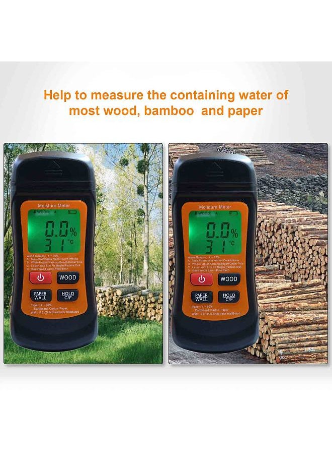 Generic - Wood Moisture Meter Digital Moisture Detector Moisture Tester Damp Tester Dampness Meter Portable Hygrometer Thermometer for Wood Building Material Walls Paper - Image 1