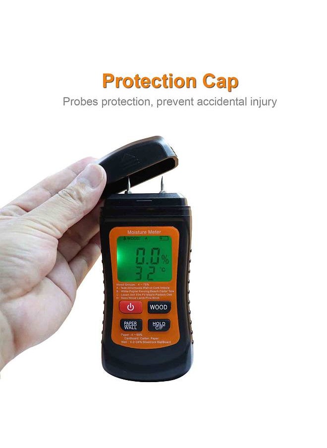 Generic - Wood Moisture Meter Digital Moisture Detector Moisture Tester Damp Tester Dampness Meter Portable Hygrometer Thermometer for Wood Building Material Walls Paper - Image 1