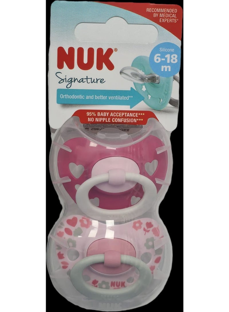 NUK Signature Silicone Soother 6-18m B