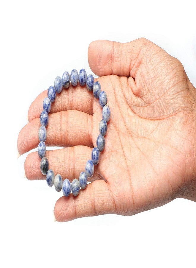 إكسل سوار إكسل سوداليت، خرز 8 مم، علاج ريكي وتأمل، موازنة، تهدئة - سوار شاكرا الحاجب والتاج للجنسين، اللون: أزرق - عبوة من قطعة واحدة - Image 4