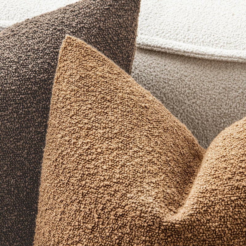 MIULEE 20x20 Inch Decorative Pillow Covers for Couch Bed Set of 2 Textured Boucle Neutral Throw Pillow Covers Dark Brown Accent Solid Vintage Pillowcases Sofa Living Room Home Decor - Image 2