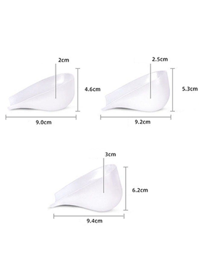 Ant 3-Pairs Unisex Invisible Height Increase Insoles, Silicone Heel Protector Shoe Lift Heel Pads Height Increase Insole In Socks (2cm&2.5cm&3cm) - Image 2