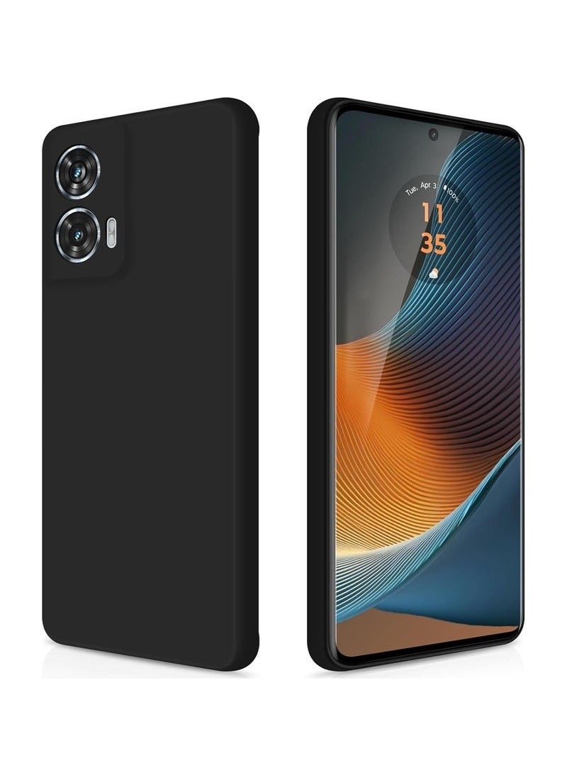 JAJEEK Motorola Edge 50 Fusion Silicone Case, Silky Full Body Shockproof Protective Cover, 360° Camera Protection, Microfiber Lining, Black Case for Motorola Edge 50 Fusion - Image 1