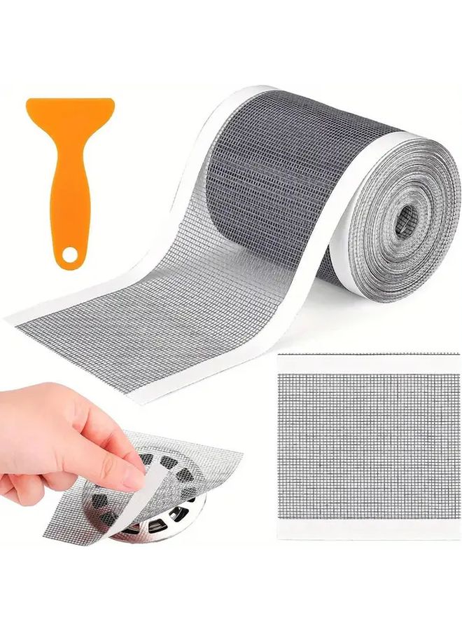 70mm x 5m Self Adhesive Shower Drain Cover Anti Clogging Disposable Mesh Sink Filter - Image 1