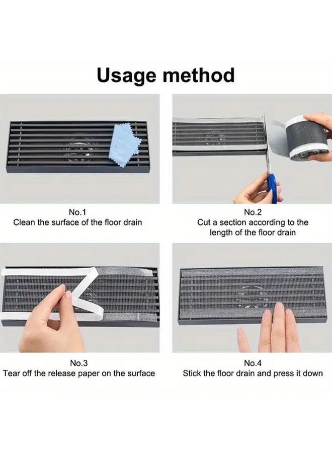 70mm x 5m Self Adhesive Shower Drain Cover Anti Clogging Disposable Mesh Sink Filter - Image 5