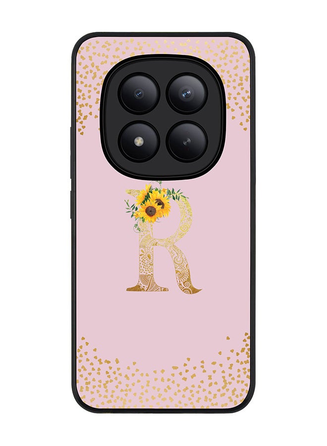 For Xiaomi Redmi Note 15 Pro+ / Poco M8 Pro Case,Slim fit Camera Protection, Shockproof Thin Phone cover  - Custom Floral Monogram - R  (Pink )