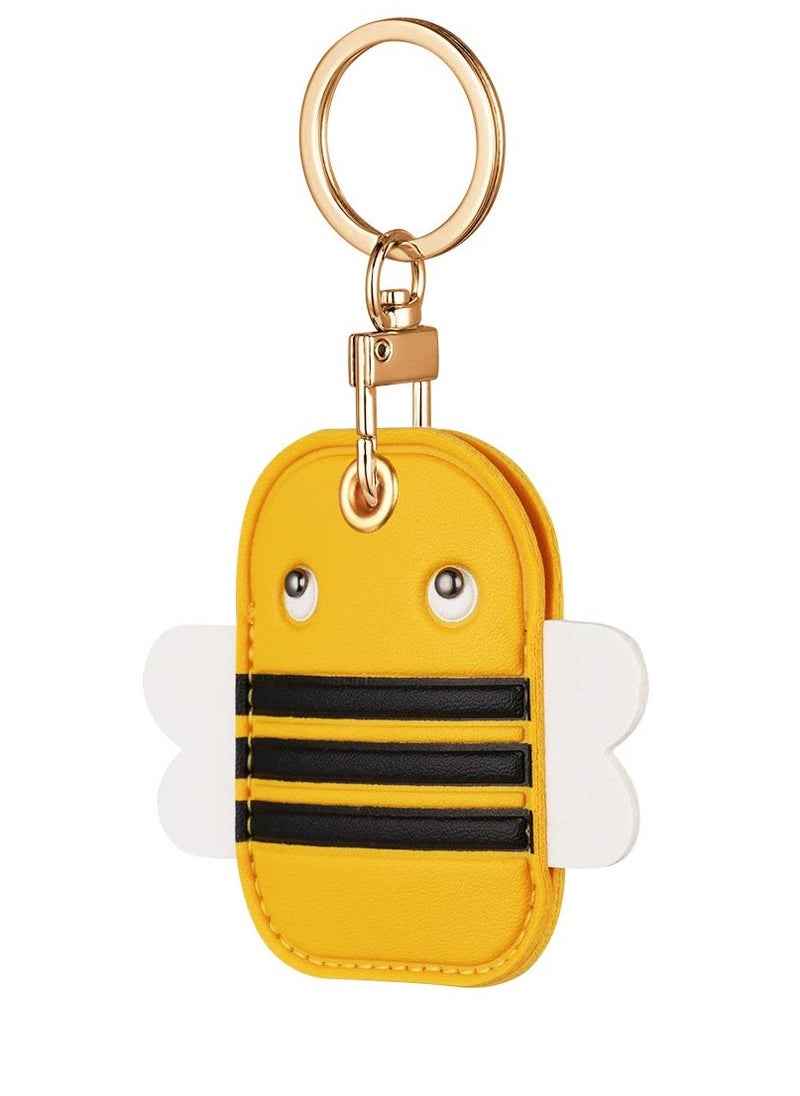 SYOSI - 360° Protective Case for AirTag Cartoon Bee Leather AirTag Keyring Case For Apple Airtag Holder Lightweight Anti Scratch Easy Installation Soft Full Body Shockproof for Luggage Keys Dog Collar - Image 1
