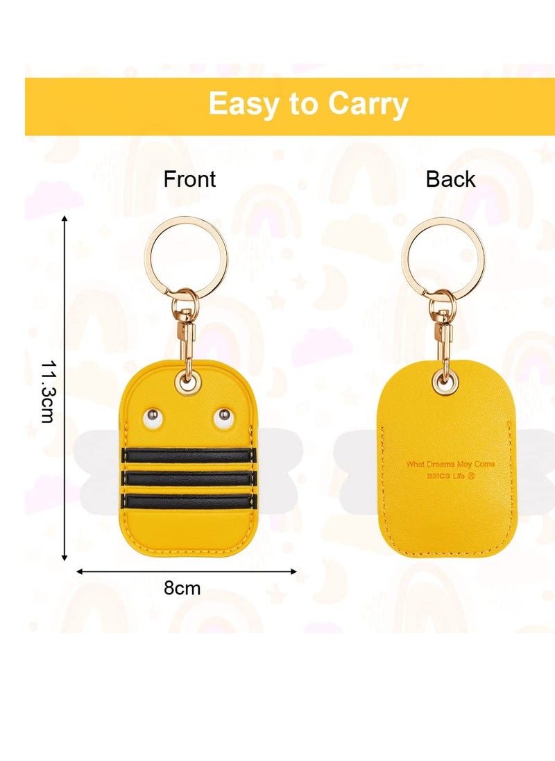 SYOSI - 360° Protective Case for AirTag Cartoon Bee Leather AirTag Keyring Case For Apple Airtag Holder Lightweight Anti Scratch Easy Installation Soft Full Body Shockproof for Luggage Keys Dog Collar - Image 1
