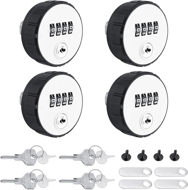 4 Pack Combination Cabinet Lock, Digital Cabinet Lock with Code Zinc Alloy Combination Cam Cylinder Coded with Key for Drawers Box Mailbox (36mm) - Image 1
