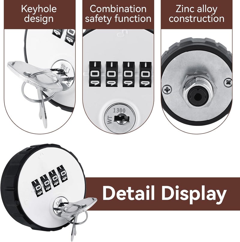 4 Pack Combination Cabinet Lock, Digital Cabinet Lock with Code Zinc Alloy Combination Cam Cylinder Coded with Key for Drawers Box Mailbox (36mm) - Image 3