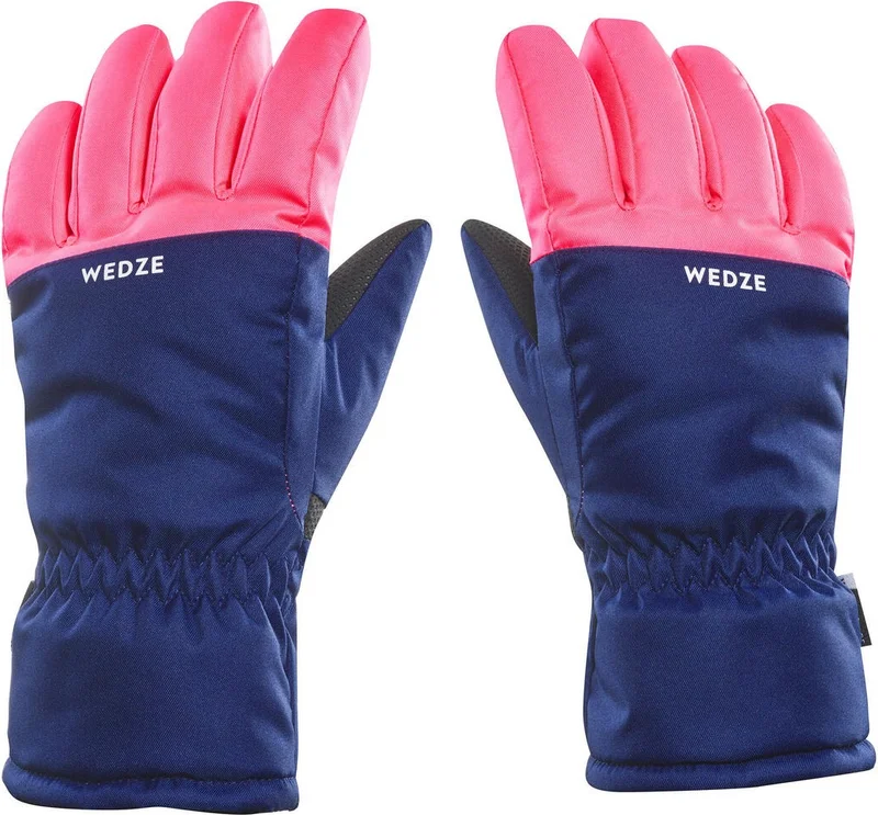 Nikadu Wedze Children's Ski Gloves - Waterproof - Blue / Pink -100