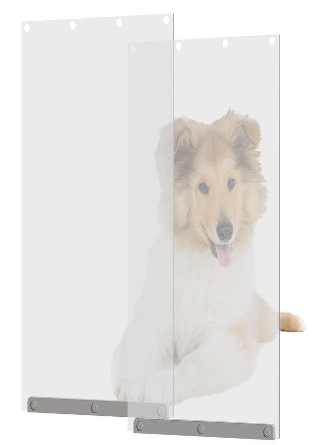TonGass (2-Pack) Transparent Dog Door Flap Replacement Large Compatible with Ideal Pet Products Ruff Weather Dog Doors Model DSRWXL - 10" x 18" Pet Door Flap - Fit for Large Pets (up to 90 lbs) - Image 1