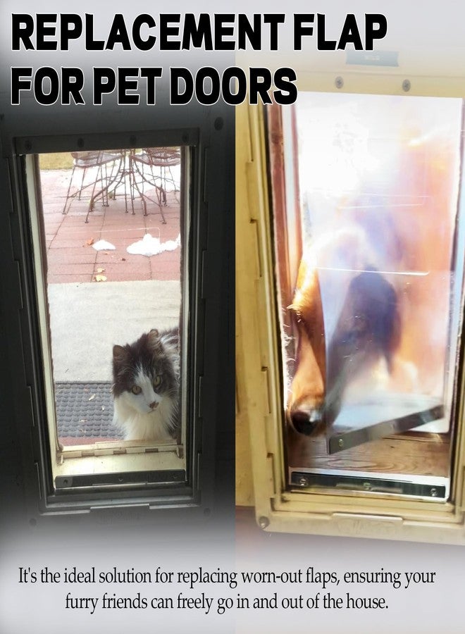 TonGass (2-Pack) Transparent Dog Door Flap Replacement Large Compatible with Ideal Pet Products Ruff Weather Dog Doors Model DSRWXL - 10" x 18" Pet Door Flap - Fit for Large Pets (up to 90 lbs) - Image 5