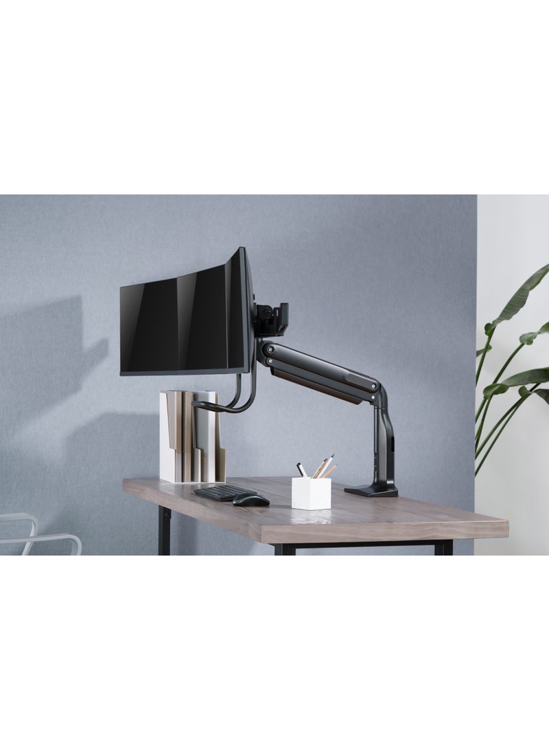 Skill Tech Skilltech SH43 C031U Gas Spring Triple Monitor Arm for 17–32" Screens | 0–6.5kg Capacity | Full Motion Tilt/Swivel/Rotation | VESA 100×100 | Clamp & Grommet Mount – Matte Black - Image 5