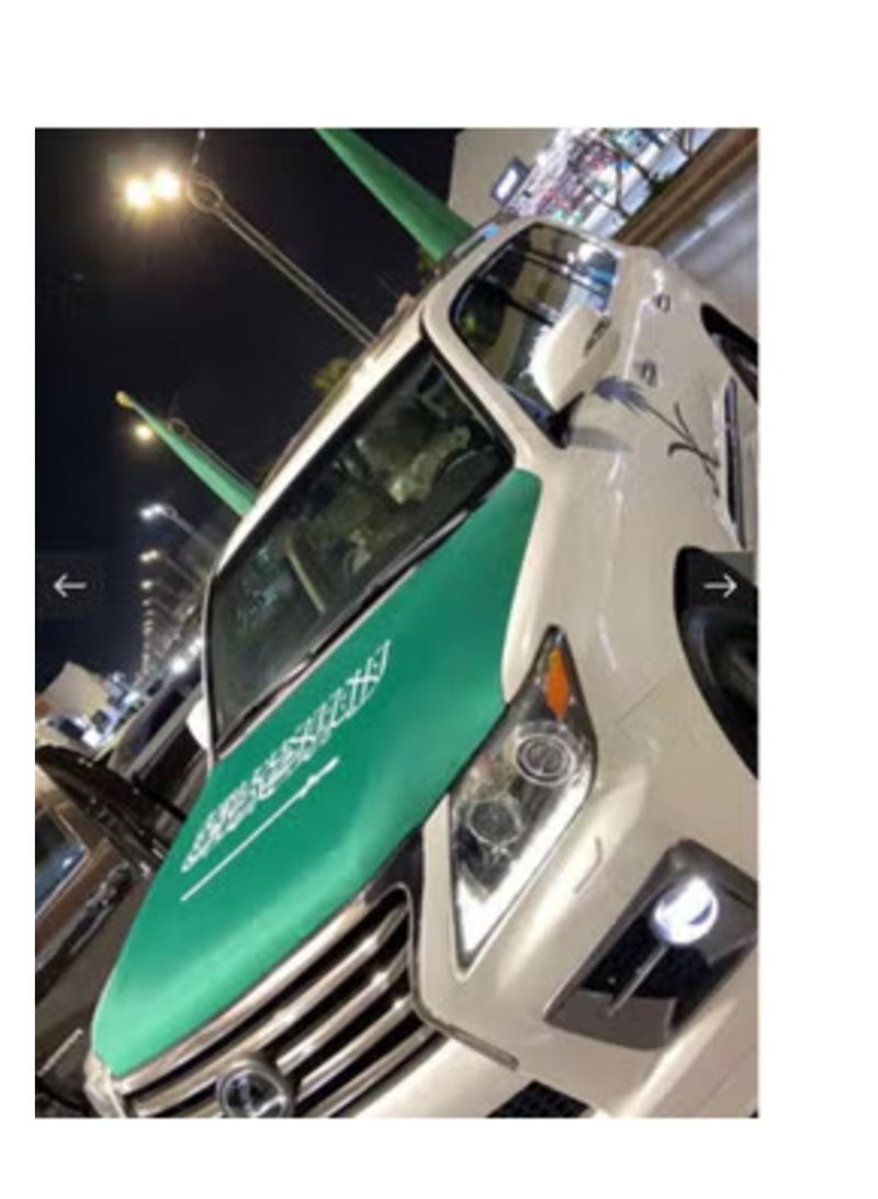 Car Flag, Saudi Flag On The Car, Car Hood Cover For Saudi National Day, Large Size Suitable For All Cars - Image 4