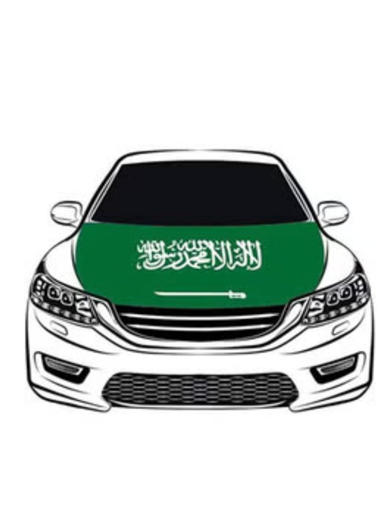 Car Flag, Saudi Flag On The Car, Car Hood Cover For Saudi National Day, Large Size Suitable For All Cars - Image 3