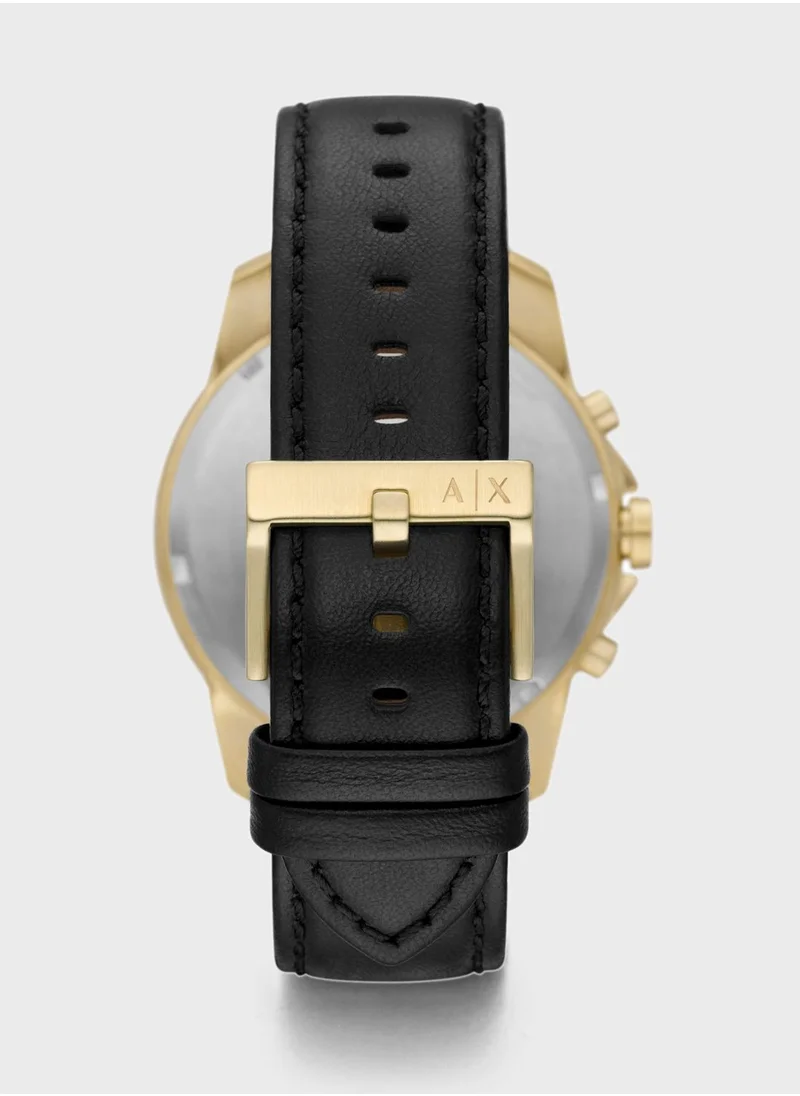 Armani Exchange Leather Strap Analog Watch