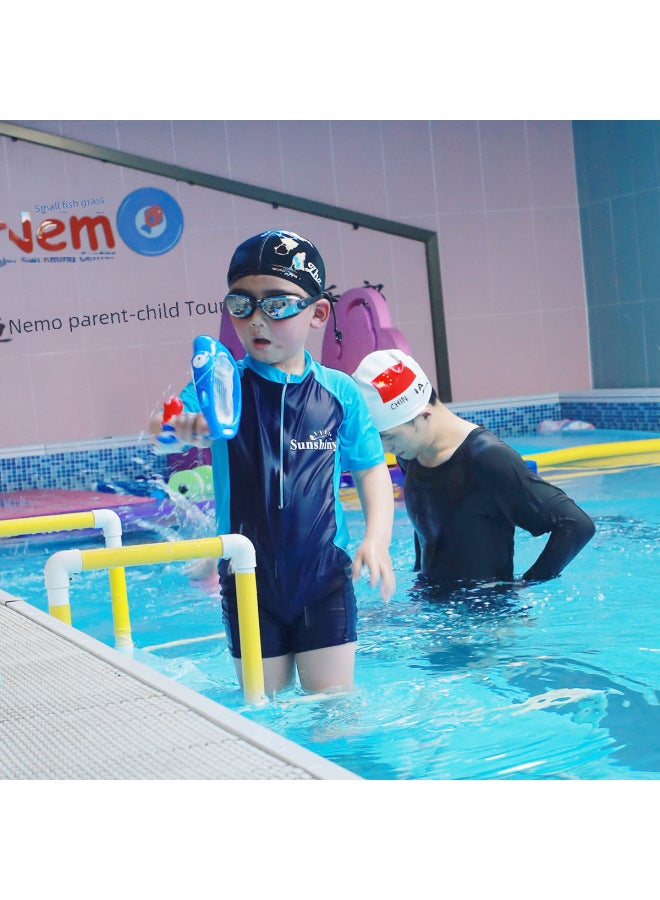 إسكدنيا ملابس سباحة للأطفال من سن 4 إلى 16 عامًا للأولاد والبنات من قطعة واحدة ملابس سباحة للأطفال والفتيات الصغيرات بالجملة - اللون: أزرق - - Image 5