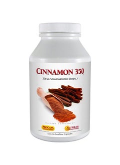 Cinnamon 350 120 Capsules High Potency Standardized Extract. No Additives. Small Easy To Swallow Capsules