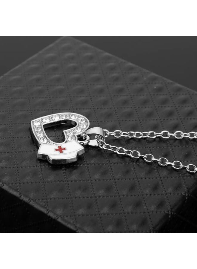 YangQian Nurse Cap Necklace Gift for Nurses Female Nurse Day Heart Pendant Necklace Gift for Nursing Students Nurse Birthday Graduation Gifts for Nursing Intern Appreciation Gift - Image 2