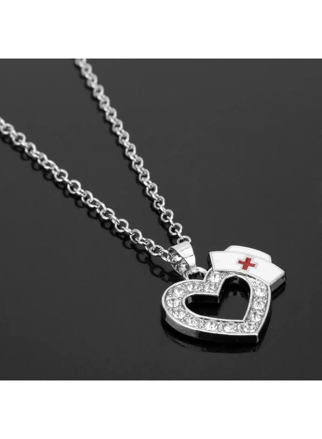 YangQian Nurse Cap Necklace Gift for Nurses Female Nurse Day Heart Pendant Necklace Gift for Nursing Students Nurse Birthday Graduation Gifts for Nursing Intern Appreciation Gift - Image 3