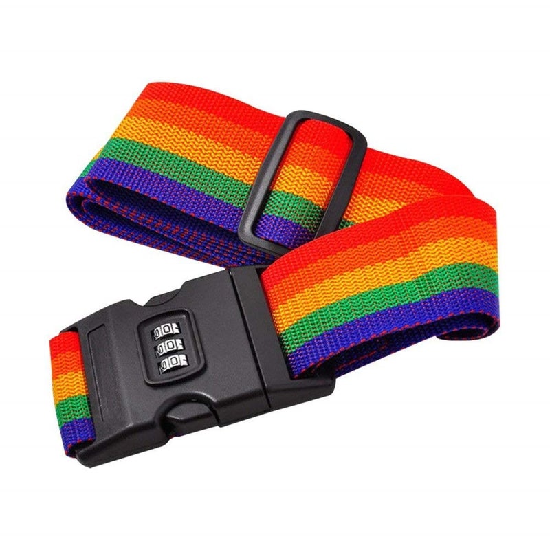 Inditradition Adjustable Nylon Luggage Strap Belt with Combination Number Lock, TSA Approved Suitcase Belt, 2 Meter (Rainbow Multicolor) - Pack of 1 - Image 3