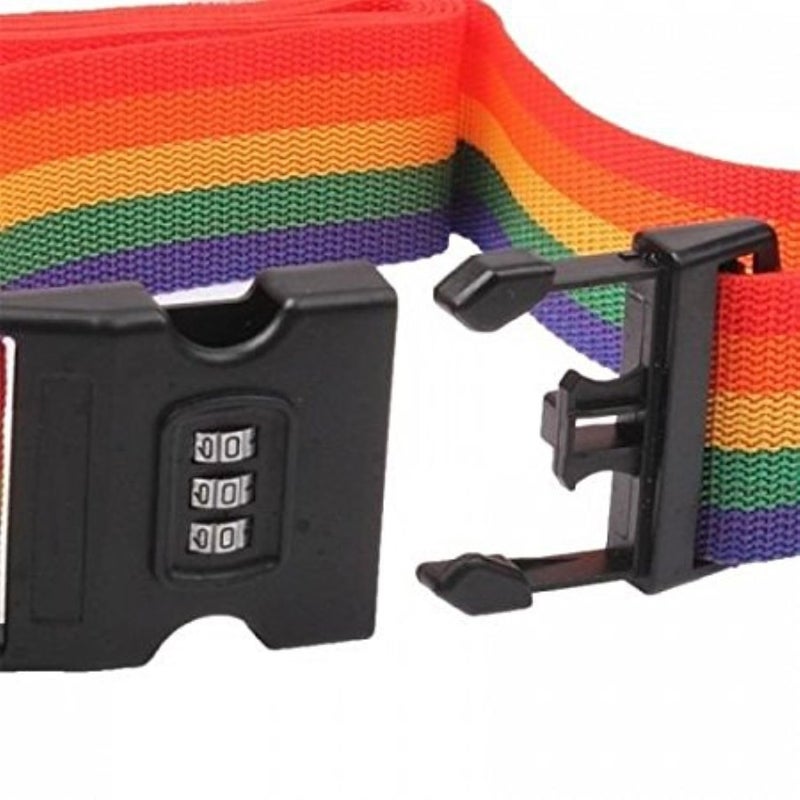 Inditradition Adjustable Nylon Luggage Strap Belt with Combination Number Lock, TSA Approved Suitcase Belt, 2 Meter (Rainbow Multicolor) - Pack of 1 - Image 4