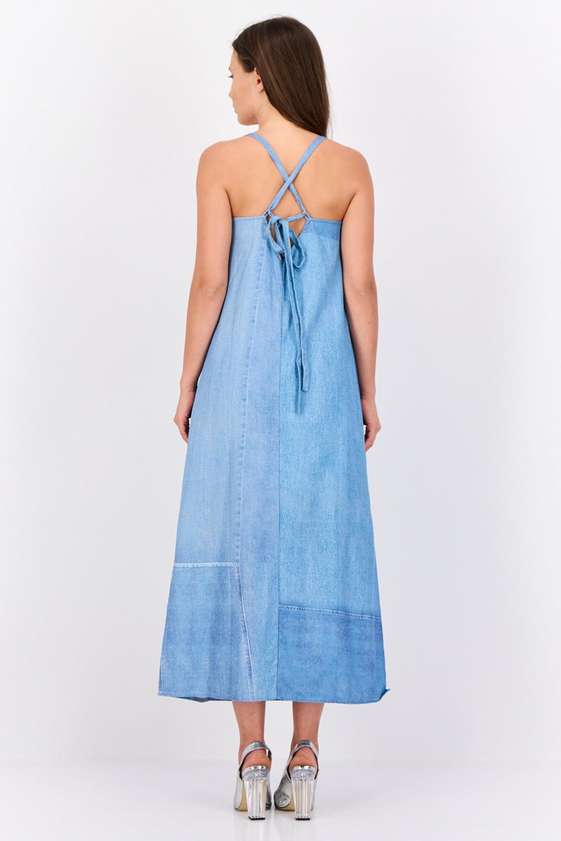 ESPRIT فستان ميدي نسائي سادة، أزرق - Image 4