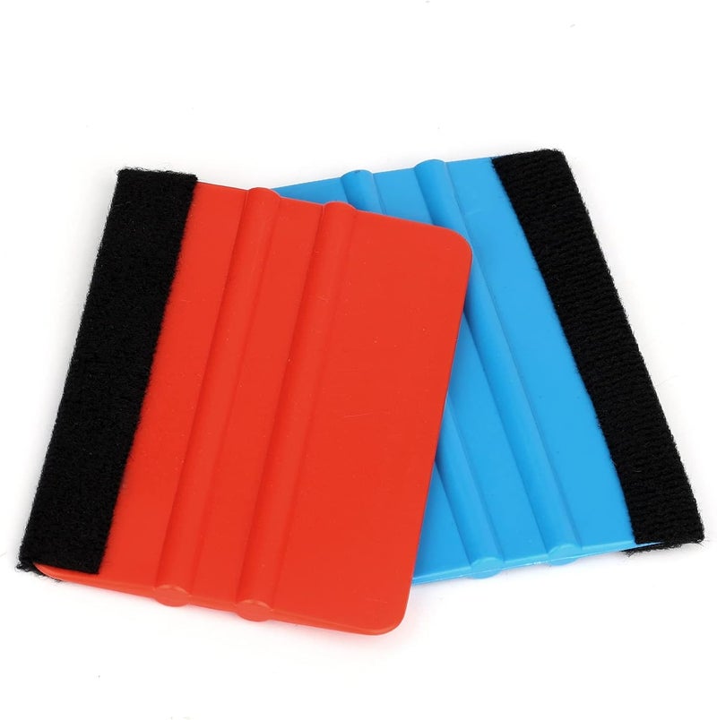 AIEX 2pcs Plastic Squeegee with Felt Edge, Decal Applicator Wallpaper Smoothing Tool Car Vinyl Wrap Scraper Craft Mini Squeegee - Image 5