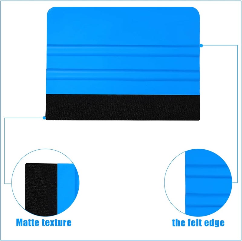 AIEX 2pcs Plastic Squeegee with Felt Edge, Decal Applicator Wallpaper Smoothing Tool Car Vinyl Wrap Scraper Craft Mini Squeegee - Image 4