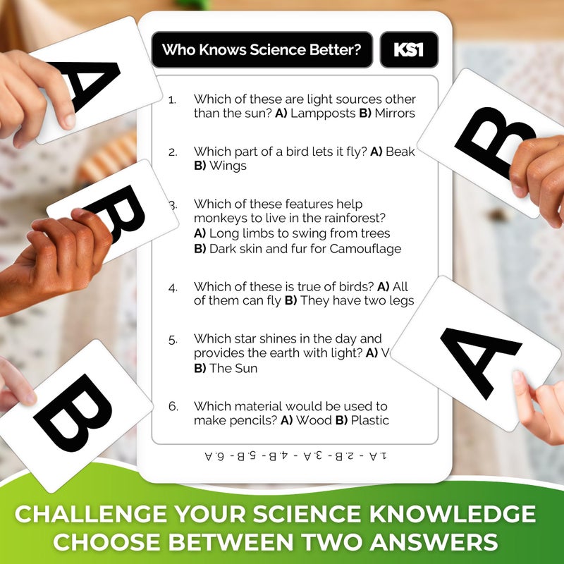 QUOKKA Who Knows Better? - Science - Family Card Trivia Game | Fun Learning & Educational Questions for Families | Suitable for Boys & Girls - Image 3