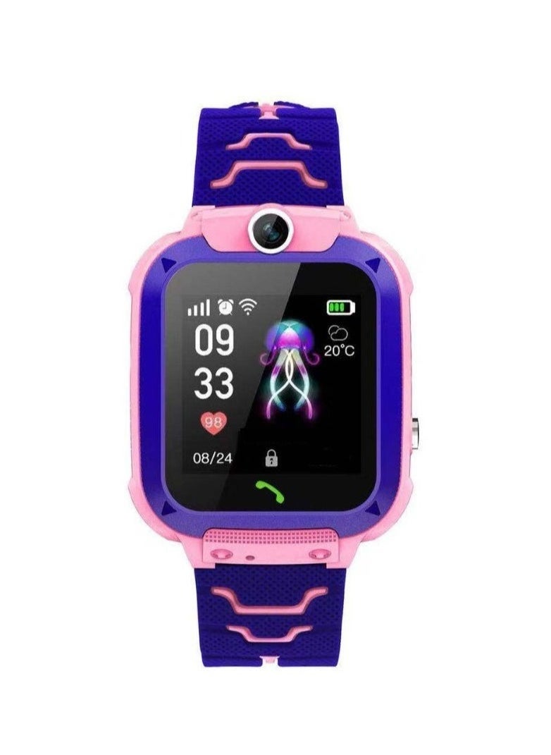 modio - MK06 Pink Smart Watch with Sim Slot, Camera, and Real-Time Tracker for Kids - Image 1