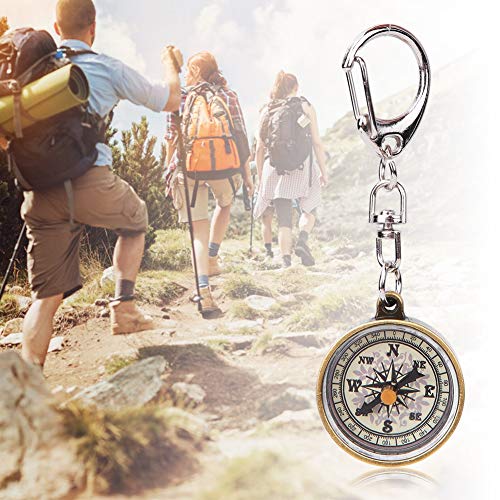 Vbestlife Keychain Compass, Pack of 2 Vintage Style Zinc Alloy Pocket Compass Navigation Tool for Outdoor Camping Hiking - Image 4