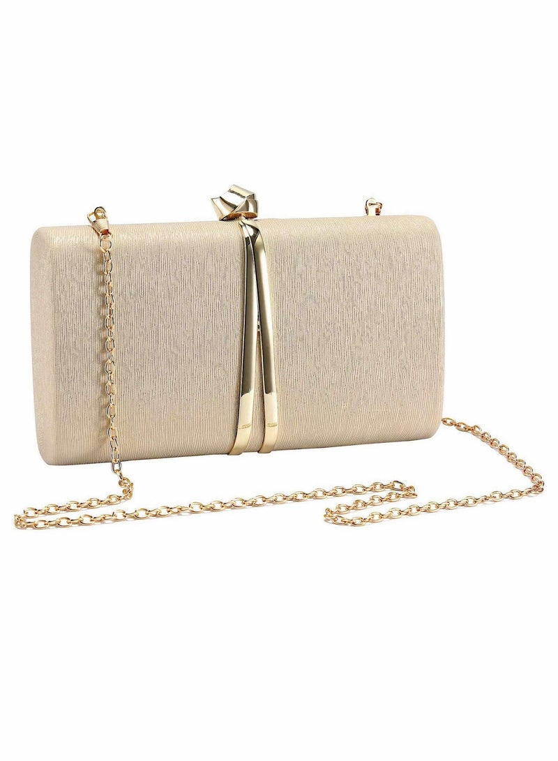 واي آند دي Clutch Bag, Gold Ladies Evening Bag with Backpack Chain, Elegant Envelope for Wedding Party Banquets - Image 1