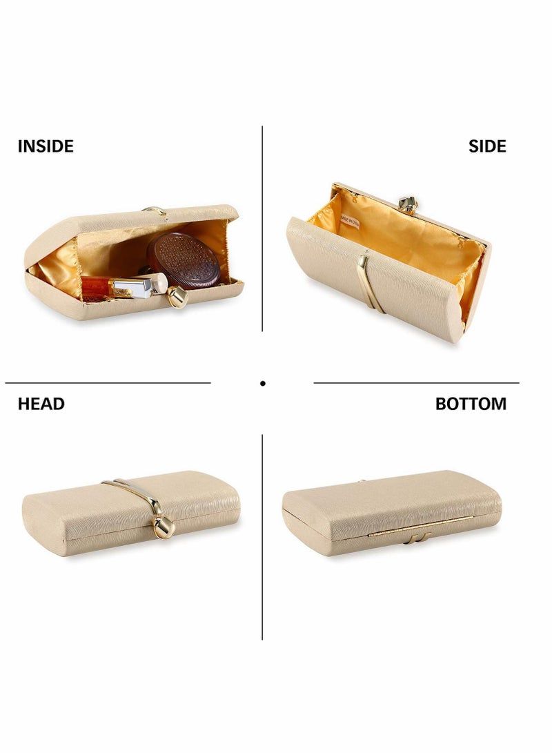 واي آند دي Clutch Bag, Gold Ladies Evening Bag with Backpack Chain, Elegant Envelope for Wedding Party Banquets - Image 2
