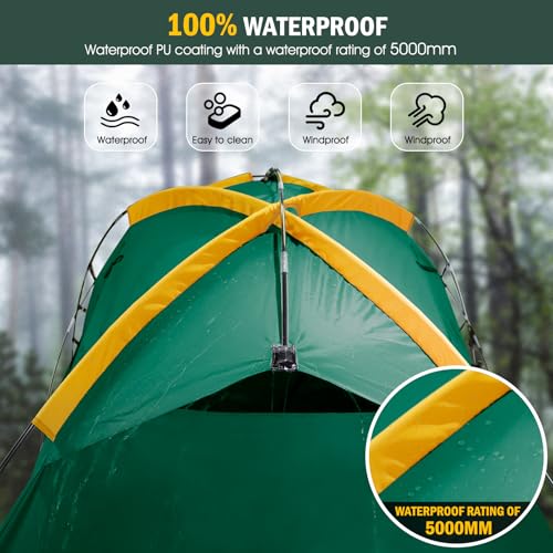 Qualencey Pickup Truck Tent with Awning Shade,Waterproof PU5000mm Oxford for 5.5-6.3 FT Truck Bed for Camping Travel Outdoor Activities for Chevy Silverado 1500,Ram 1500/Dakota,F150,GMC 1500,Titan,Tundra(Green) - Image 4