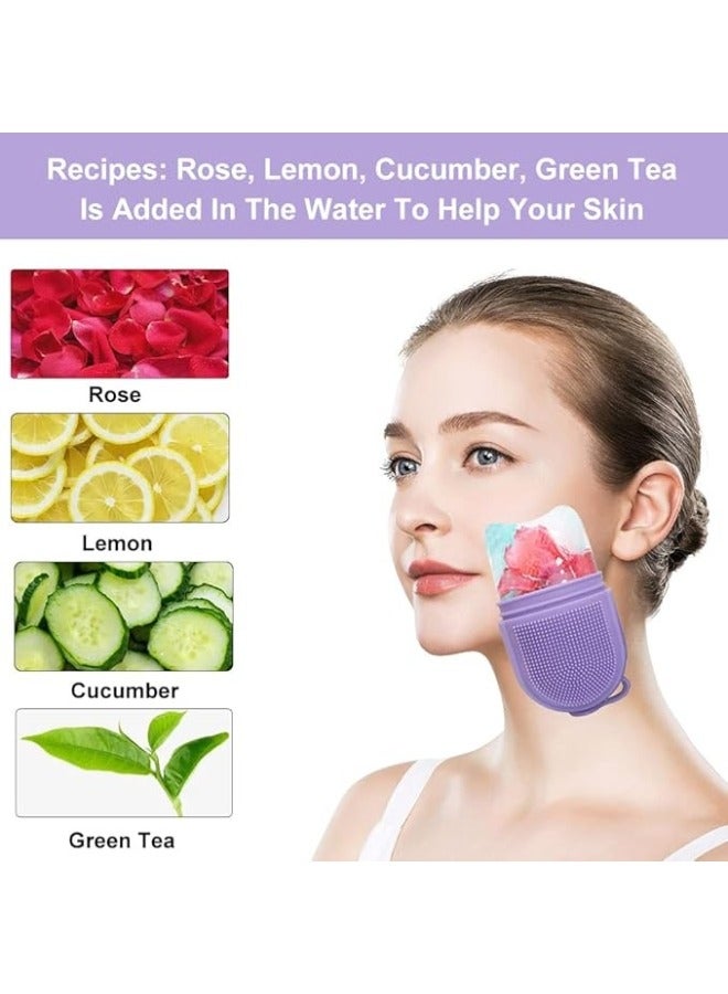 بكرة ثلج للوجه والعين أدوات العناية بالبشرة باستخدام بكرة الثلج ، تدليك الوجه التجميلي، تخفيف الانتفاخات (بنفسجى) - Image 4