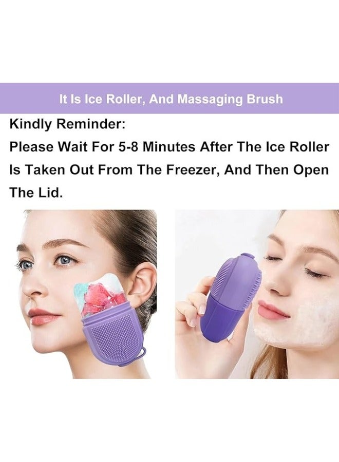 بكرة ثلج للوجه والعين أدوات العناية بالبشرة باستخدام بكرة الثلج ، تدليك الوجه التجميلي، تخفيف الانتفاخات (بنفسجى) - Image 5