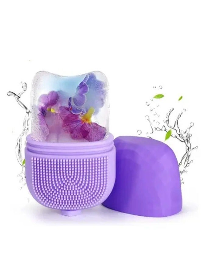 بكرة ثلج للوجه والعين أدوات العناية بالبشرة باستخدام بكرة الثلج ، تدليك الوجه التجميلي، تخفيف الانتفاخات (بنفسجى) - Image 1