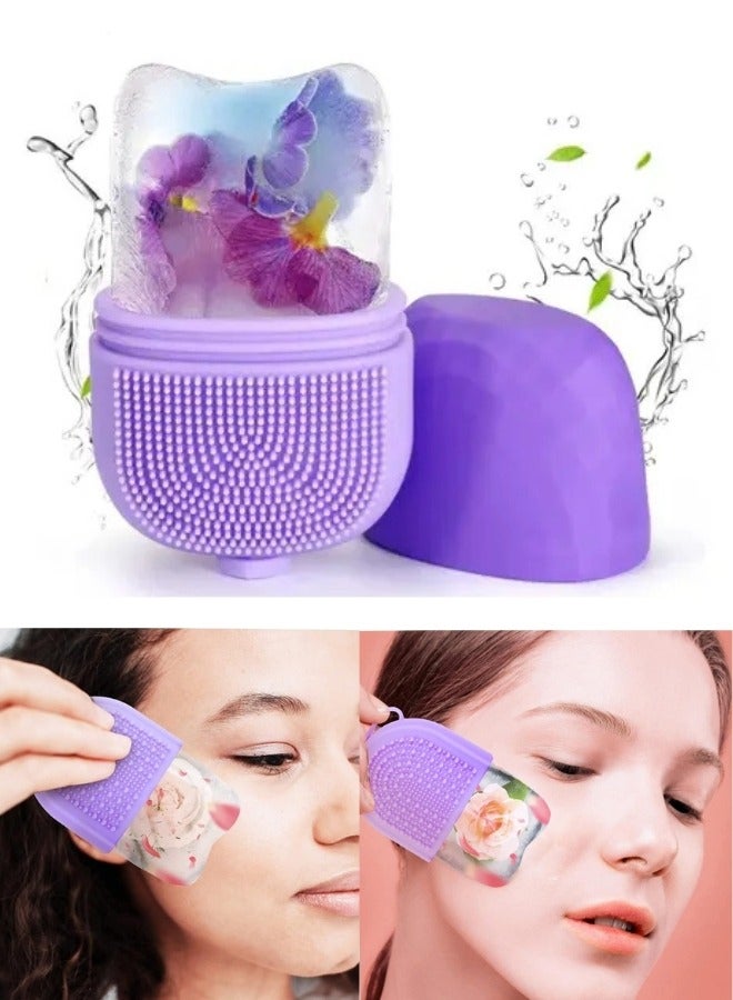 بكرة ثلج للوجه والعين أدوات العناية بالبشرة باستخدام بكرة الثلج ، تدليك الوجه التجميلي، تخفيف الانتفاخات (بنفسجى) - Image 2