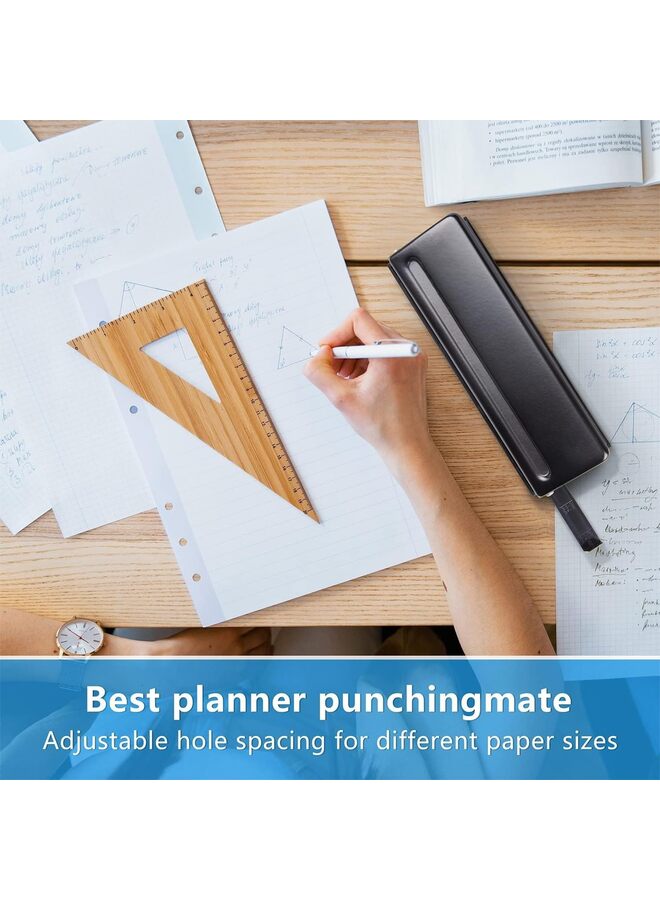 مثقب ورق، أداة ثقب مستندات محمولة قابلة للتعديل بستة ثقوب، مثقب ورق يدوي معدني عالي التحمل لملفات مقاس A5، للمنزل والمكتب - Image 5
