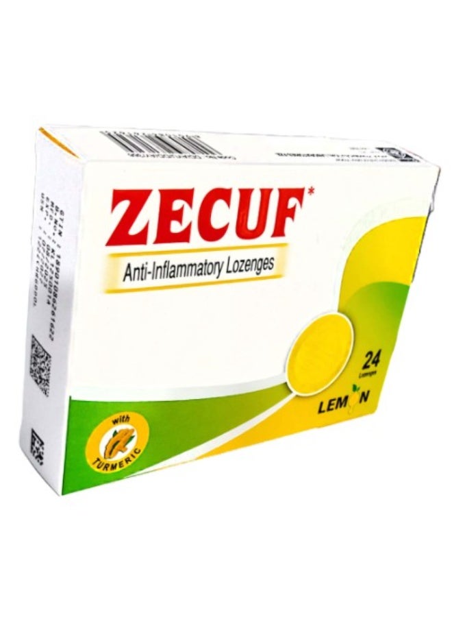 زيكوف أقراص زيكوف بالليمون والكركم لعلاج التهاب الحلق - عبوة من 24 قرصًا - Image 1