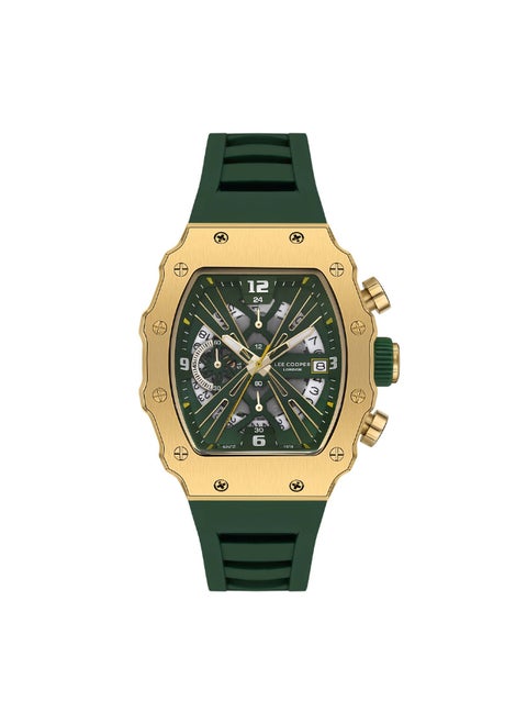 Lee Cooper Men's Watch, Multi Function Display and Silicone Strap - LC08062.177, Green