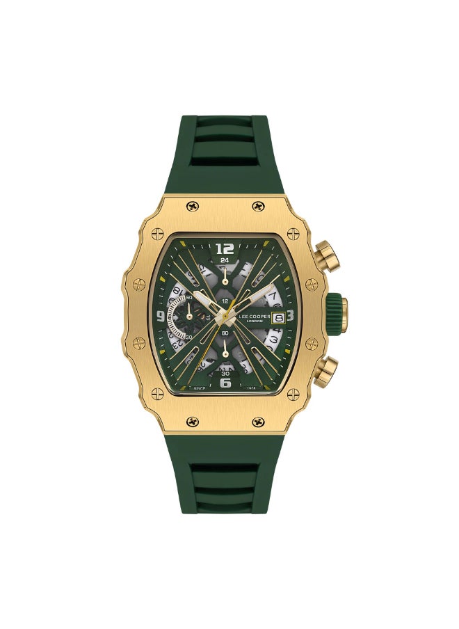 Lee Cooper Lee Cooper Men's Watch, Multi Function Display and Silicone Strap - LC08062.177, Green  - Image 1