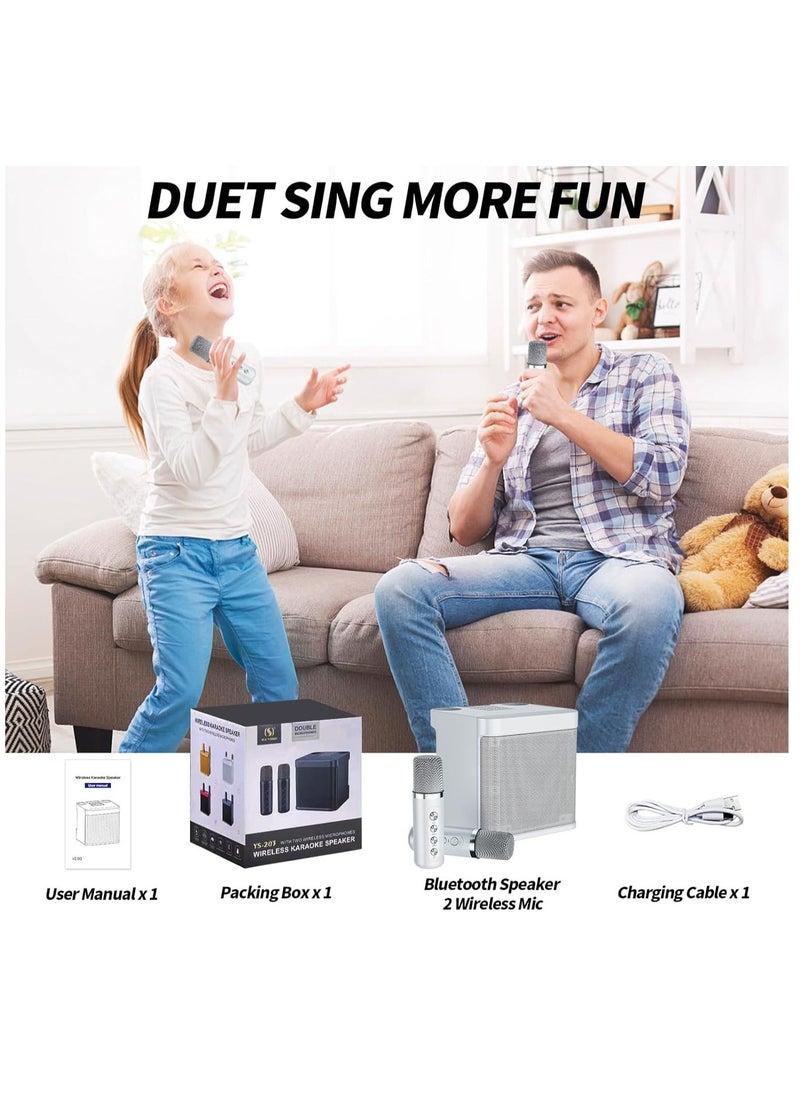TIGER Karaoke Machine for Adults & Kids – Portable Bluetooth Karaoke Speaker with 2 Wireless Microphones, PA Speaker System for Indoor & Outdoor Parties, Family Karaoke Entertainment System - Image 3